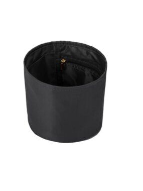Womens Purse Insert Nylon Round Bucket Bag Organizer for Handbag Black